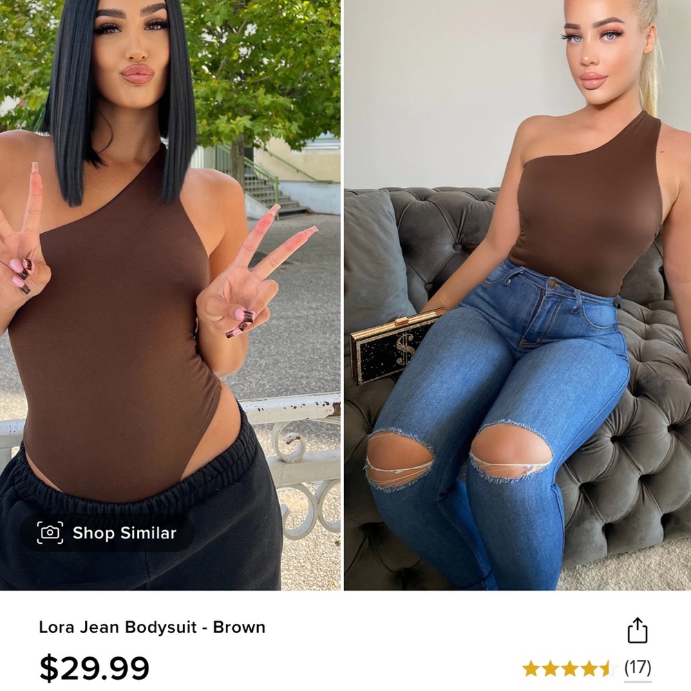 Brown cutout bodysuit